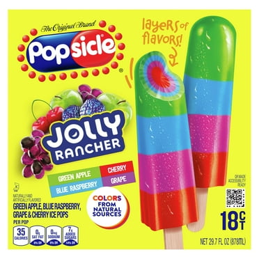Popsicle Jolly Rancher Colors from Natural Sources Popsicle Ice Pops, 18 Count
