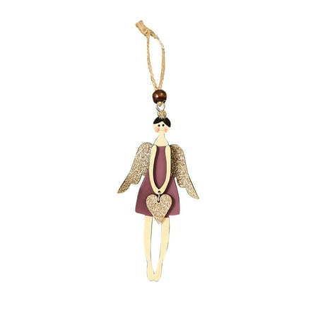 

2022 Creative Painted Love Five-star Angel Pendant Christmas Tree Accessories Pig Swing for Car