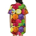 thumbnail image 3 of Picia Brightly Colored Cupcakes Pajamas Sets for Women Soft Short-Sleeved Pjs with Lounge Shorts Two Piece Sleepwear-Large, 3 of 9
