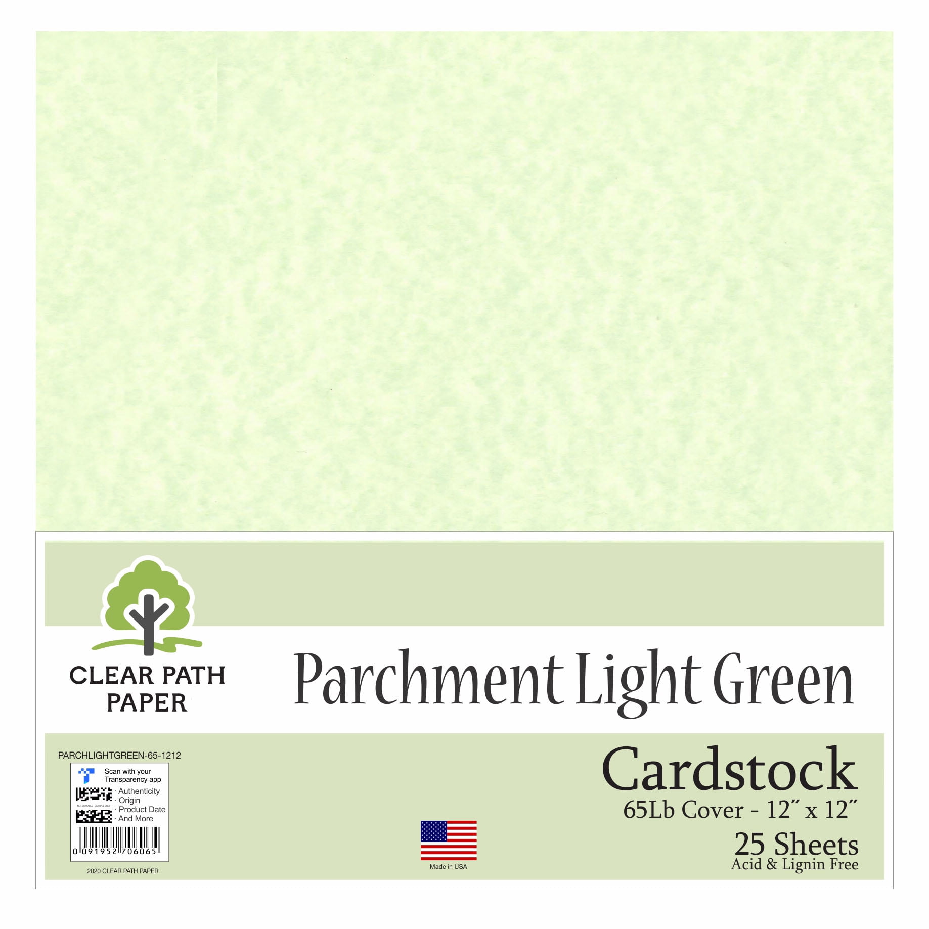 8.5 x 11 65 Parchment Cardstock 250 Sheets/Pkg. Spring Green