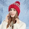 thumbnail image 4 of Diufon Women's Plush Warm Hat Ladies Winter Windproof Vintage Pattern Knitted Wool Hats Fleece Lined Ski Cap, 4 of 4
