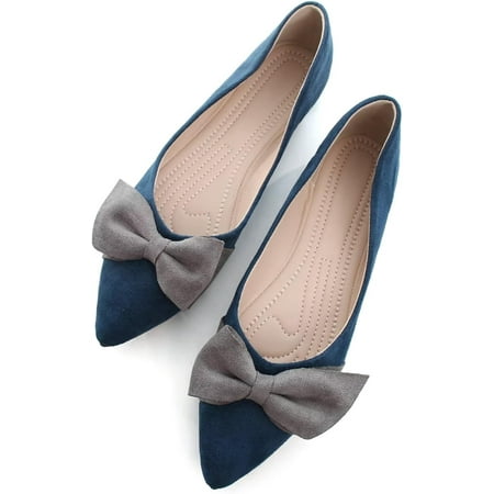 

Pfhytec LU Ballet Flats for Womens Shoes Pointy Toe Cozy Flat Shoes Suede Dressy Shoes Wear to Work Slip-ons Moccasins