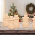 thumbnail image 3 of KAIYANG 10 piezas muñeco de nieve de madera sin terminar para árbol de Navidad, 3 of 5