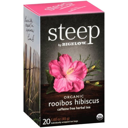 Hibiscus Bags - (3 Pack) Steep, Organic Rooibos Hibiscus, Tea Bags, 20 Ct