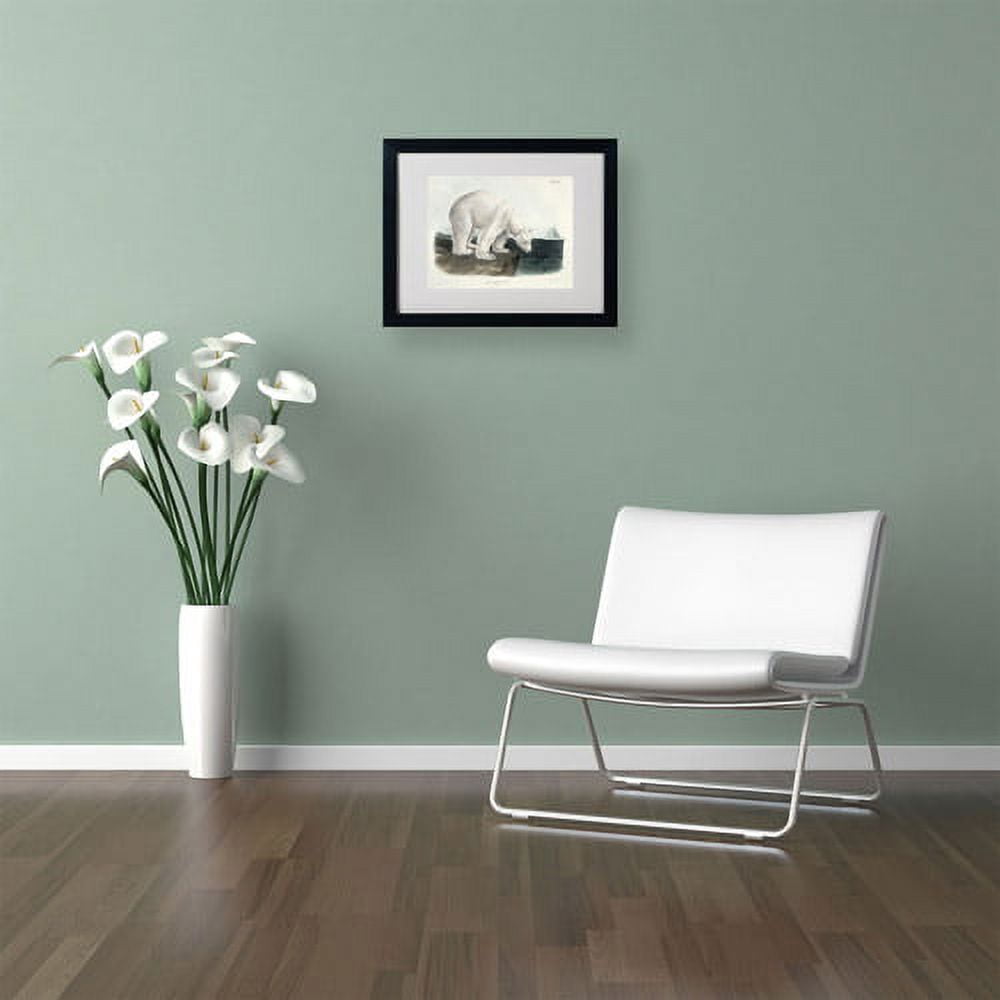 Trademark Fine Art "Ursus Maritimus Polar Bear" Canvas Art by John James Audubon, Black Frame