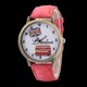 thumbnail image 2 of Reloj de pulsera de cuarzo con correa de mezclilla para mujer con patrón de coche vintage de moda (rojo), 2 of 3