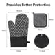 thumbnail image 5 of Juego de Guantes para Horno Guantes para Sujetar Ollas Resistentes Al 300 °C Guantes para Horno Guantes de Cocina Antideslizantes de Silicona y AlgodóN Negros, 5 of 5