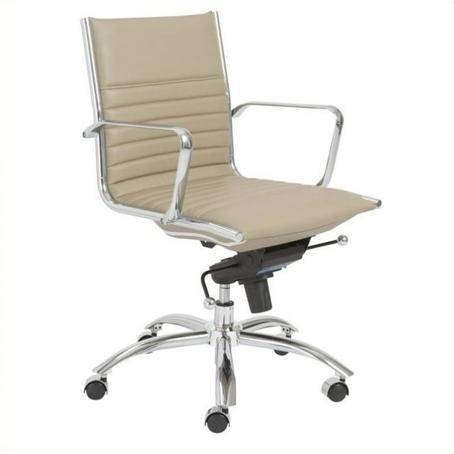 Eurostyle Dirk Low Back Office Chair in Taupe and Chrome