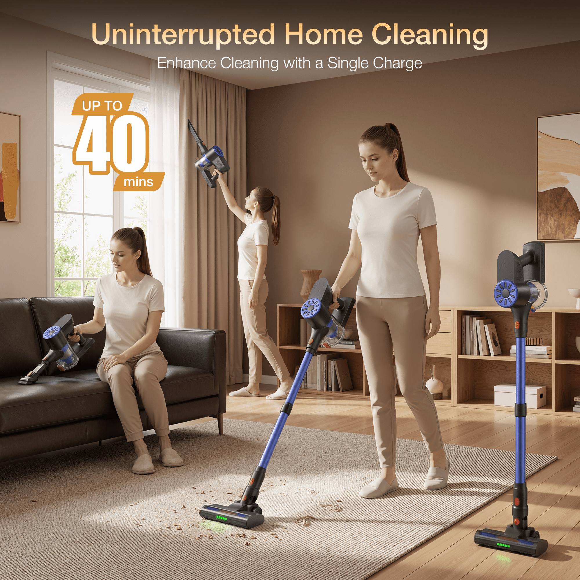 Maircle Stick Vacuum Cleaner, Lightweight for Hard Floor, Carpet Pet Hair