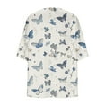 thumbnail image 5 of FAFWYP Women's Floral Print Boho Chiffon Cardigan 3/4 Sleeve Open Front Lightweight Draped Kimono Cardigan Summer Beach Cover Up Casual Blouse Tops, 5 of 5