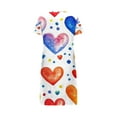 thumbnail image 5 of RANJIE Women's Valentine's Day Nightgown Heart Print Short Sleeve Sleep Shirt Dress Sleepwear, Blue XL, 5 of 5