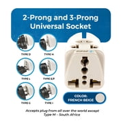 OREI USA to Europe (Schuko) (Type E/F) Travel Adapter Plug - 2 in 1 - CE Certified - RoHS Compliant
