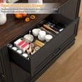 thumbnail image 5 of Blotout 65" Sideboard Buffet Cabinet with Storage, Farmhouse Kitchen Pantry Storage Cabinet, Credenza with Drawers, Wood Coffee Bar Cabinet, Black, 5 of 9