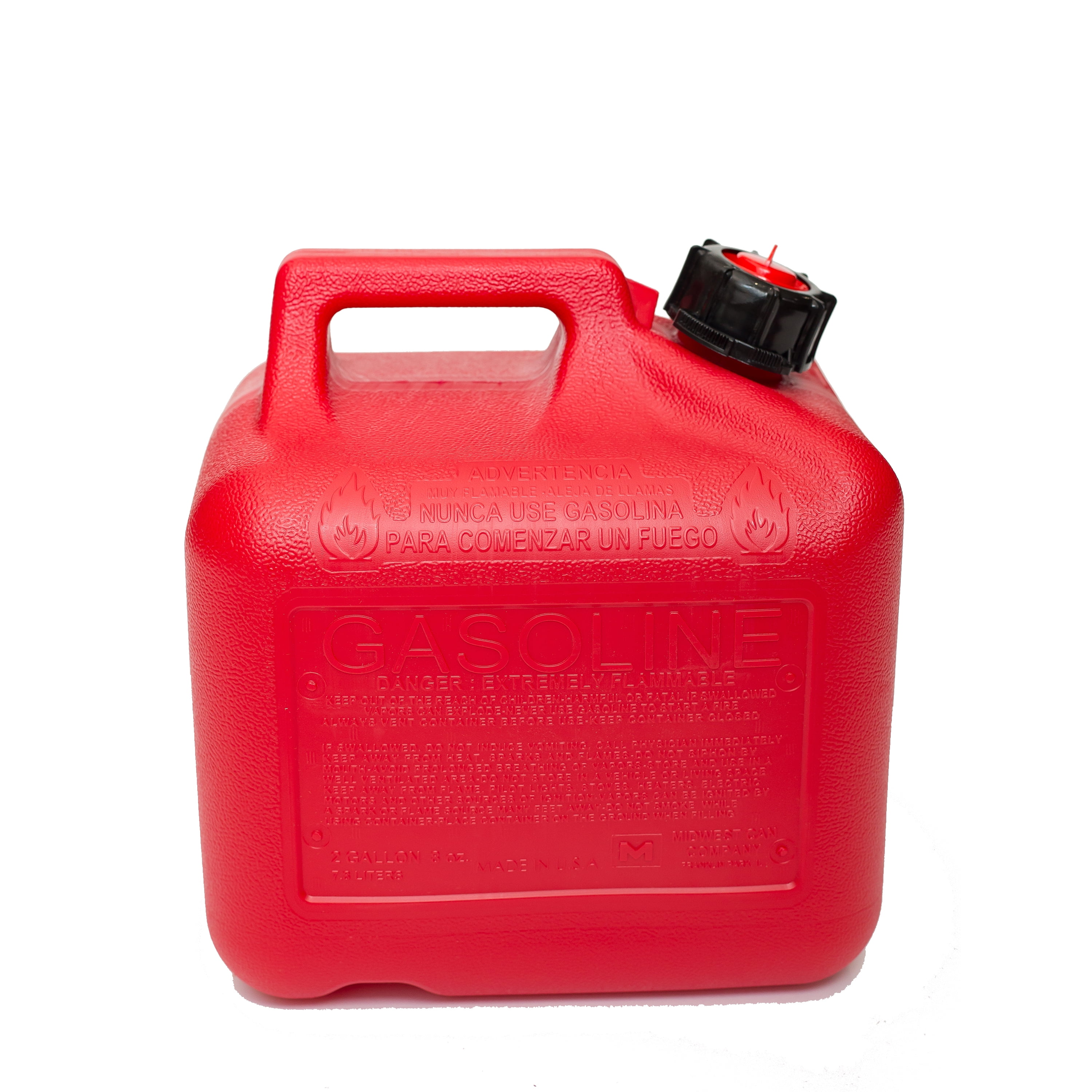 (2 pack) Midwest Can Auto Shut off Gasoline Can, 2 Gallon, 8 oz. Cpacity, Red in Color, Model 2310-4