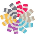 thumbnail image 3 of ToBeInStyle Women's Pack of 6 Soft Plush Warm Fuzzy Winter Socks - Bright Striped Non Slip, 3 of 7