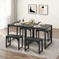thumbnail image 3 of Lofka 26" Dining Table Set for 2, Small Kitchen Table for Home Furniture, Dining Room, Black, 3 of 9