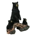 thumbnail image 3 of Rustic Forest Standing Black Bear and 2 Cubs On Faux Wooden Log Bridge Figurine, 3 of 9