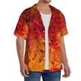 thumbnail image 2 of Balery Autumn Leaf Camisa Casual de Manga Corta con Botones para Hombre, Texturizada, Estilo Cubano, para Playa, Verano-4X-Large, 2 of 5