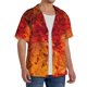 thumbnail image 2 of Balery Autumn Leaf Camisa Casual de Manga Corta con Botones para Hombre, Texturizada, Estilo Cubano, para Playa, Verano-Small, 2 of 5