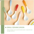 thumbnail image 3 of 6Pcs Portable Spoon Kitchen Porridge Spoon Small Spoon Handled Soup Spoon Ceramic Food Spoon, 3 of 9