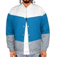 thumbnail image 4 of Gray Blue And White Stripes Baseball Jersey Fashion Ribbed Sleeve Man Women's Jacket Motion Tops XXS-6XL, 4 of 7