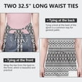 thumbnail image 6 of Black Geometric Triangle Striped Pattern Apron-Garden Aprons for Women with Pockets-Cotton Linen Waterproof Kitchen Cooking Gardening Aprons Adjustable for Kitchen,Cooking,BBQ and Salon 33x27 Inch, 6 of 7
