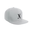 thumbnail image 2 of Daxton Classic Snapback Hat Old English Font Alphabet A to Z Flat Bill Visor Cap, White White Hat, Black X, 2 of 3