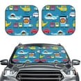thumbnail image 2 of Balery Transportations With Cute Animals Sun Shield 2 Pack For Car Front Windows Foldable Sun Visor Protector Blocks Max Uv Rays And Keeps Your Vehicle Cool For Most Sedans Suv Truck, 2 of 7