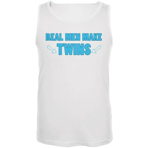 Father's Day Real Men Make Twins White Adult Tank Top - 2X-Large