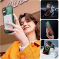 thumbnail image 4 of For iPhone 17 Case [Compatible With MagSafe] Magnetic Shockproof Frosted Translucent Matte Slim Cover Green, 4 of 5