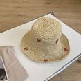 thumbnail image 3 of Sombrero de pescador con protección solar para mujer, sombrero de paja para playa, verano, 56-58 cm de circunferencia de la cabeza, 3 of 5