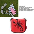thumbnail image 3 of Waterproof Embroidered Putter Head Cover, PU Portable Club Storage Bag with Soft Plush Lining for Golf Enthusiasts, 3 of 7