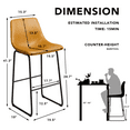 thumbnail image 7 of Homall Barstools High PU Leather Counter Bar Stool With Back and Footrest Set of 2, Light Brown, 7 of 7