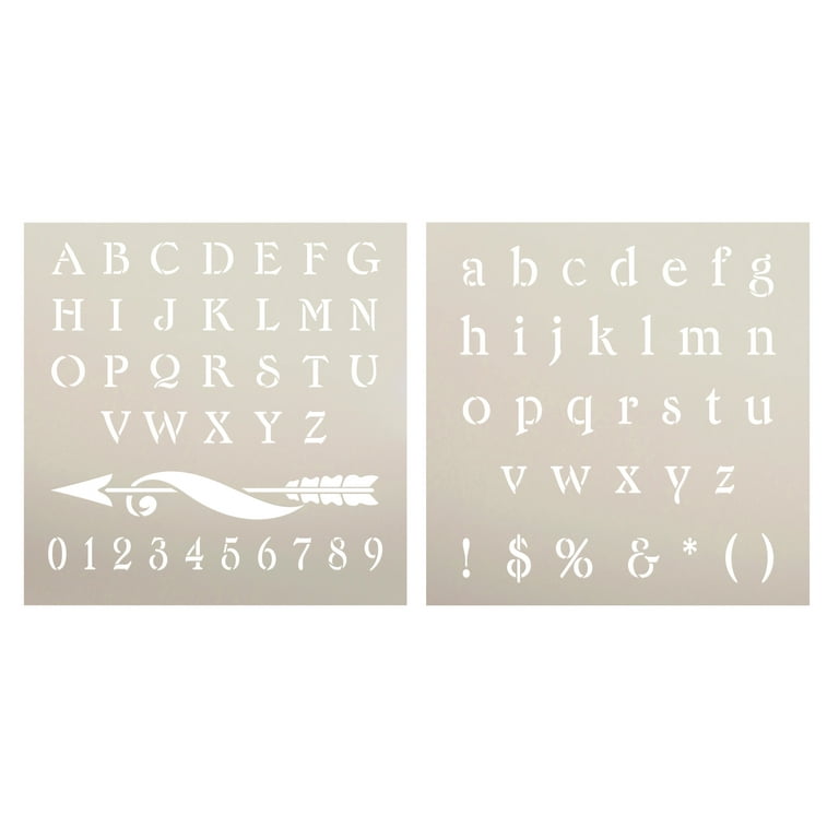Victorian Serif Full Alphabet Stencils by StudioR12 Lettering Stencil for Journaling Reusable Craft Template Select Size 15 x 15 inch Sheet