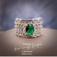 thumbnail image 1 of Round promise ring with emerald cut birthstone for women, 1 of 5