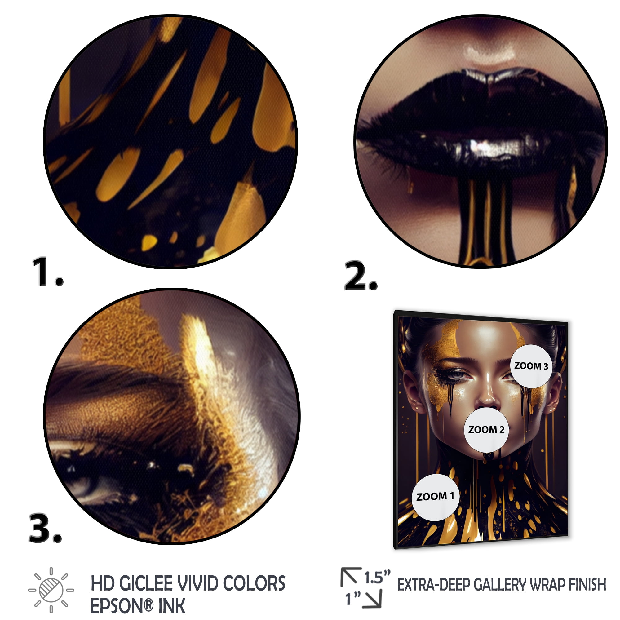 Designart Sensual Liquid Gold Woman VI Framed Wall Art