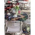 thumbnail image 6 of Outdoor Tablecloth with Umbrella Hole Zipper Mushroom Round Tablecloth 54" Waterproof Outside Table Cloth Dream Forest Wooden Cottage Floral Plant Patio Table Cover Tablecloths for Picnic Party, 6 of 8