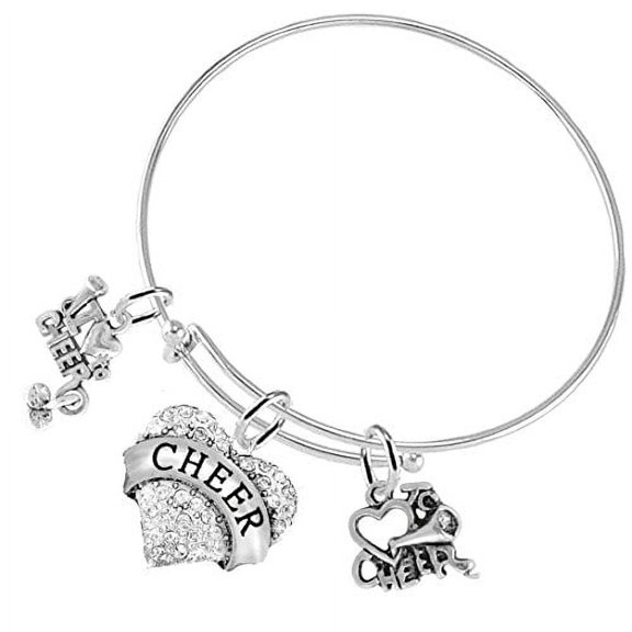 "Cheer" 3 Charm Bracelet, Safe-Hypoallergenic, Nickel, Lead and Cadmium Free
