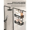 thumbnail image 6 of Over Door Shower Caddy, Black Rustproof Bathroom Organizer, 2-Tier Storage Rack, 11.81x5.31 Inch Shelves, No Drilling Required, 6 of 9
