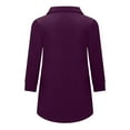 thumbnail image 3 of Oalirro Woman S-XXL Loose Blouse V Neck 3 4 Sleeve Shirt on Sale 1PCS, 3 of 7