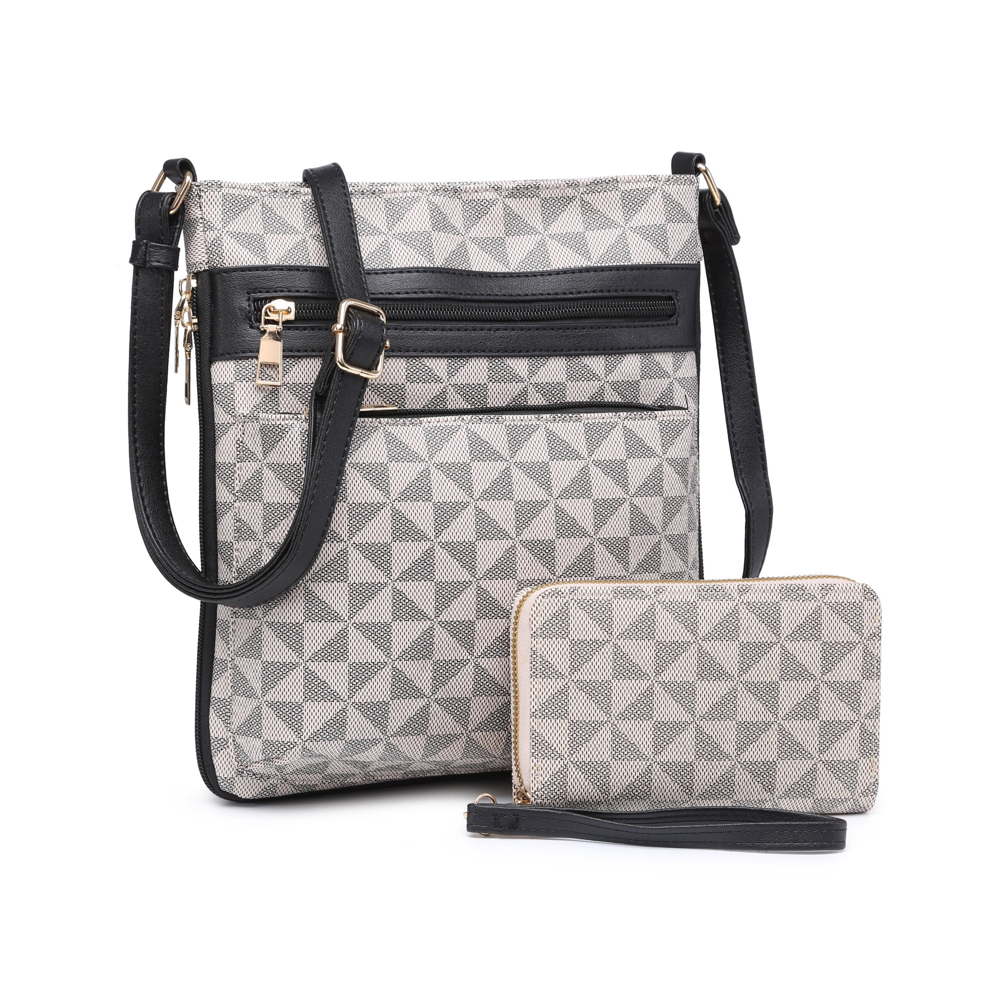 XB Women Leather Crossbody Purse Ipad Messenger Bags Multipocket Crossover Long Over Shoulder