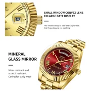 NIBOSI Mens Luxury Simple Business Temperament Automatic Calendar Waterproof Quartz Watch