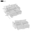 thumbnail image 2 of Llinc Store Convertible Sleeper Chair 37.4" Width Convertible Corduroy Sleeper Sofa Bed with USB Charging Ports, 2 Cup Holders, Phone Holder and Ample Storage Space, Beige, 2 of 10