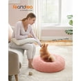 thumbnail image 2 of Feandrea Cama de Perros, Cama para Mascotas, Diámetro de 60 cm, Cojín Central Extraíble y Lavable, Alfombra de Felpa, Rosa, 2 of 5