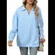 thumbnail image 1 of de Larga con Cuello en V para Mujer, Sudaderas Ligeras, Ropa de Moda de Otoño 2025. Azul L, 1 of 10