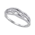 thumbnail image 1 of Bague Anneau Tissé en Or Blanc 10 Kt pour Femme avec Diamants Ronds 1/3 Cttw, 1 of 1