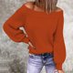 thumbnail image 2 of Suéteres Con Hombros Descubiertos Para Mujer, Suéter de Punto, Camisetas de Manga Larga de Color Sólido A La Moda Odeerbi ODB185114, 2 of 6
