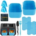 thumbnail image 2 of 2Pcs Friteuse à Air Chaud Pot de Silicone avec Poignée Réutilisable Panier Résistant à la Chaleur Poêle Anti-Adhésive 2 Mats Gants pour Four, 2 of 11