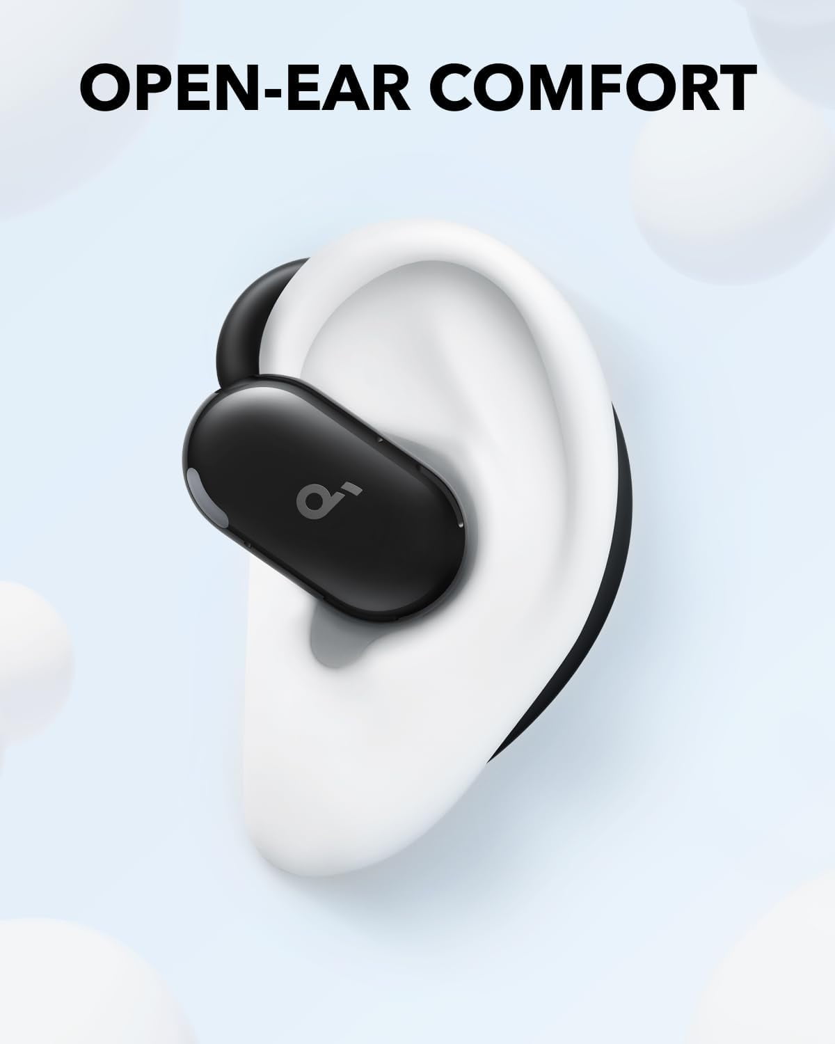 Soundcore V20i by Anker Open-Ear Headphones, Adjustable Ear Hooks, Ultra-Comfort, Black