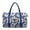 Blue Hibiscus, variant on Grey Ink Floral Pattern Quilted Luggage Bag for Dad with Separate Compartment & Smooth Zipper, Universal Fit Travel Bag Soft Duffle